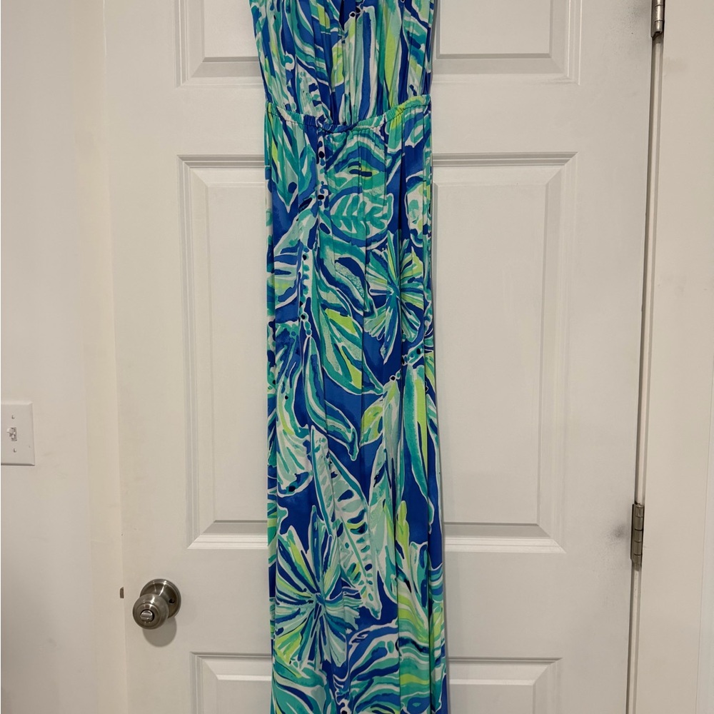 Lilly Pulitzer Blue Aqua and Lime Printed Dress